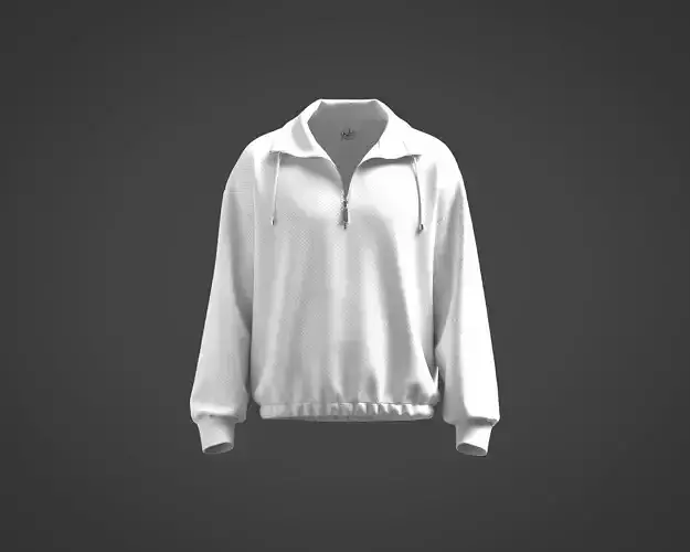 Mens quarter zip sweatshirt with knit texture fabric