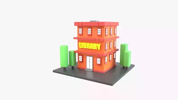 Library 3D Illustration
