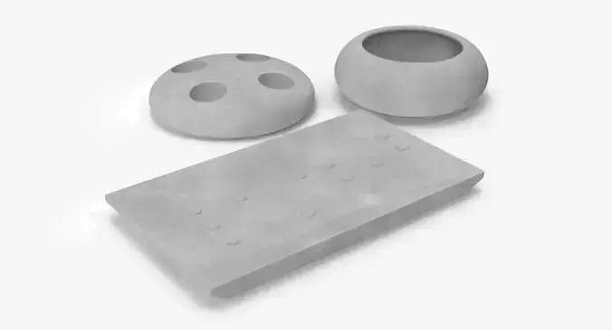 Grey Bathroom Accessory Set