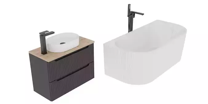 Stylish bathtub and Cabinet