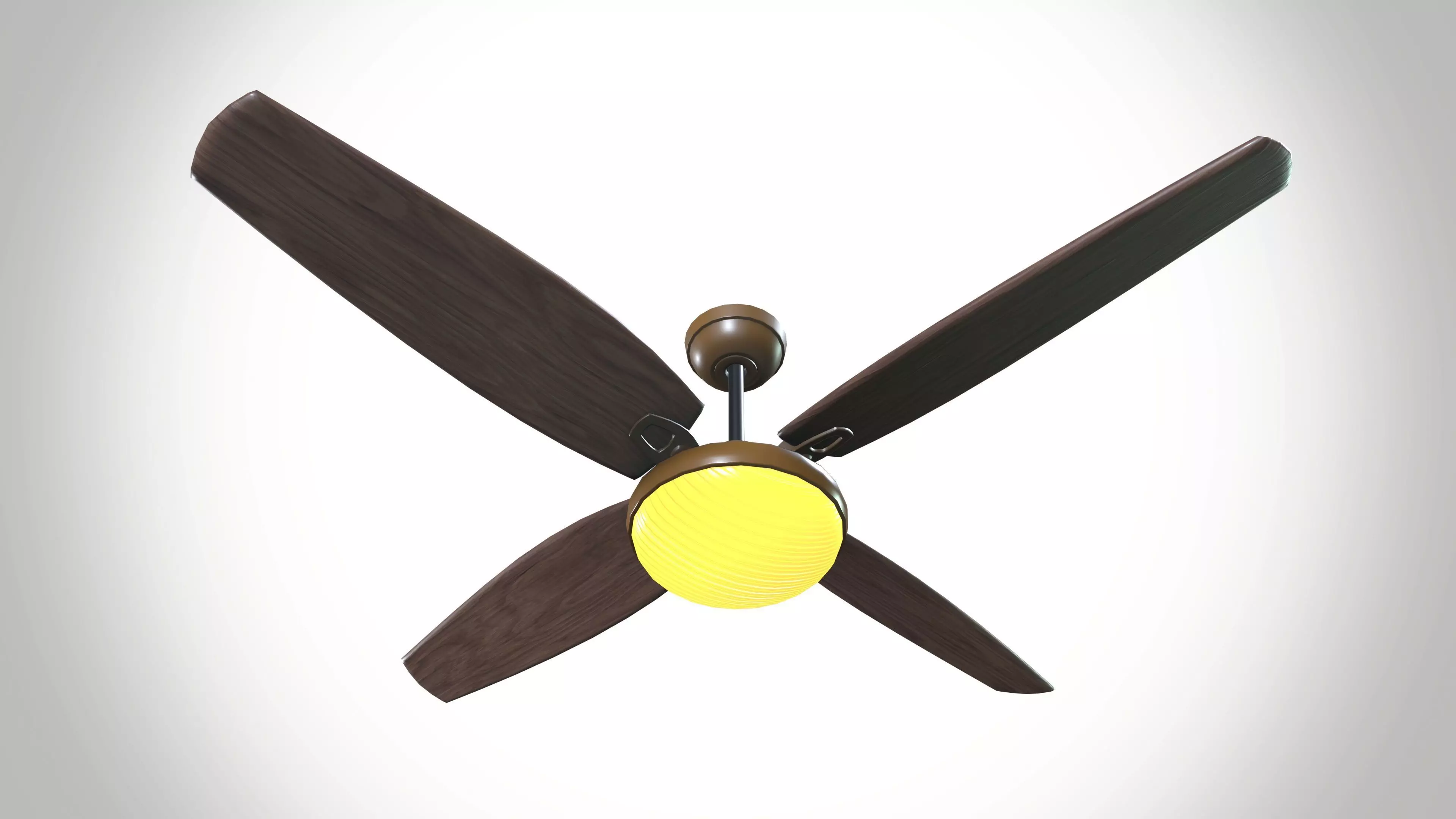 Wooden Ceiling Fan 3D model_0