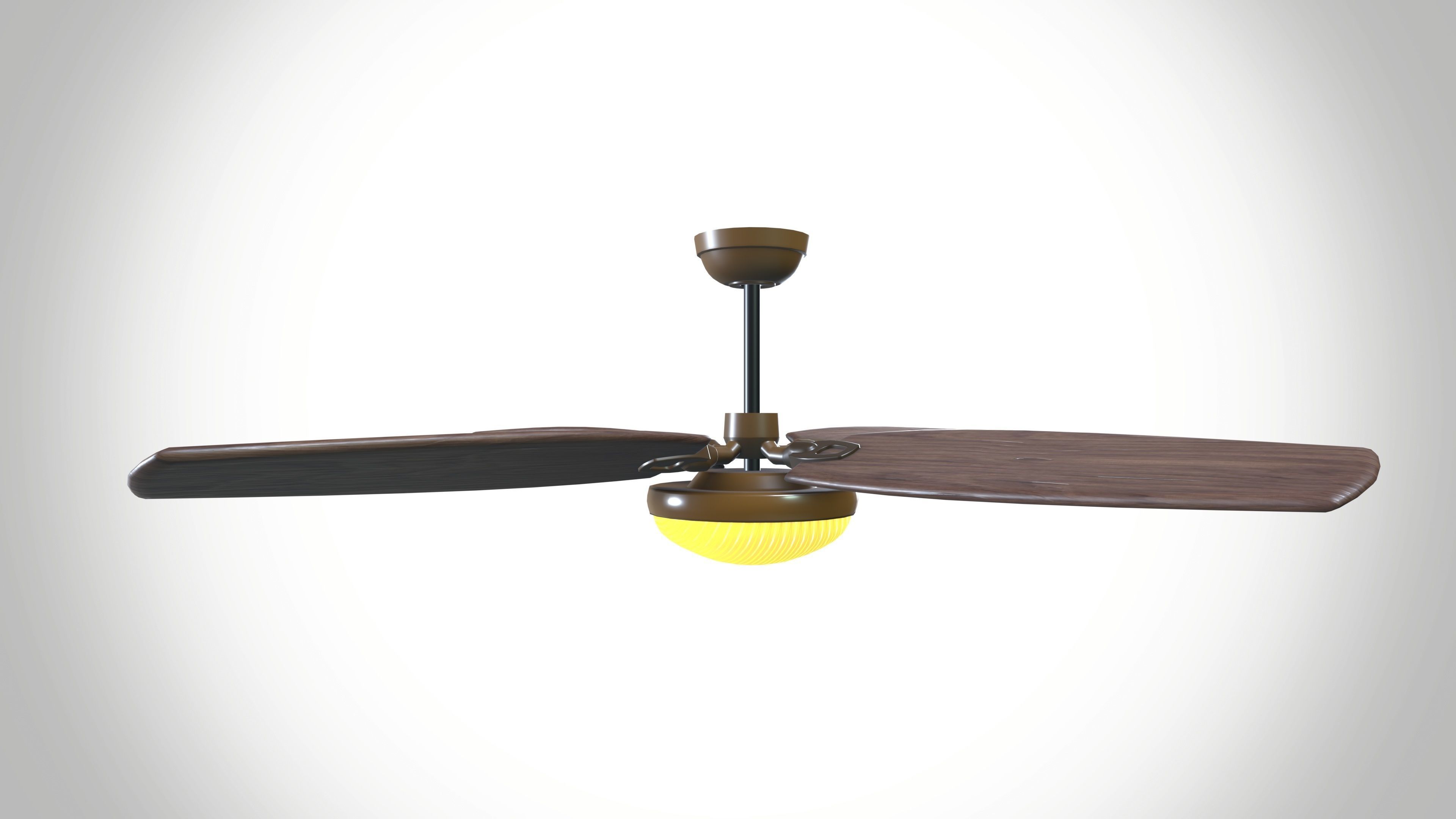 Wooden Ceiling Fan 3D model_3