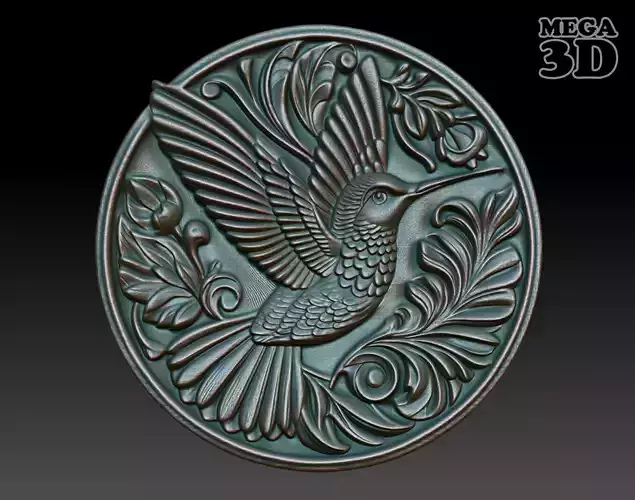 Hummingbird Basrelief 240605 3D print model