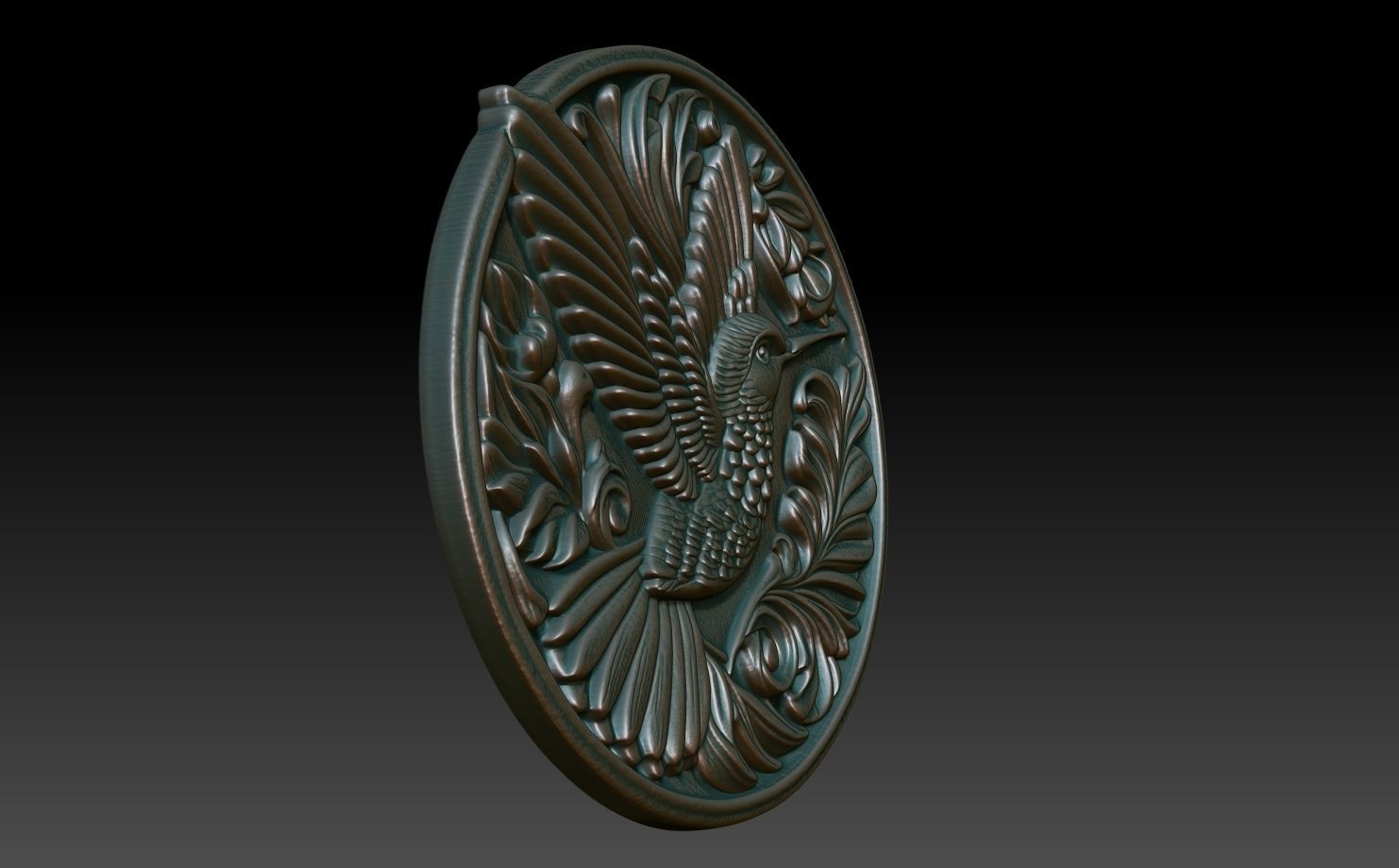 Hummingbird Basrelief 240605 3D print model_2