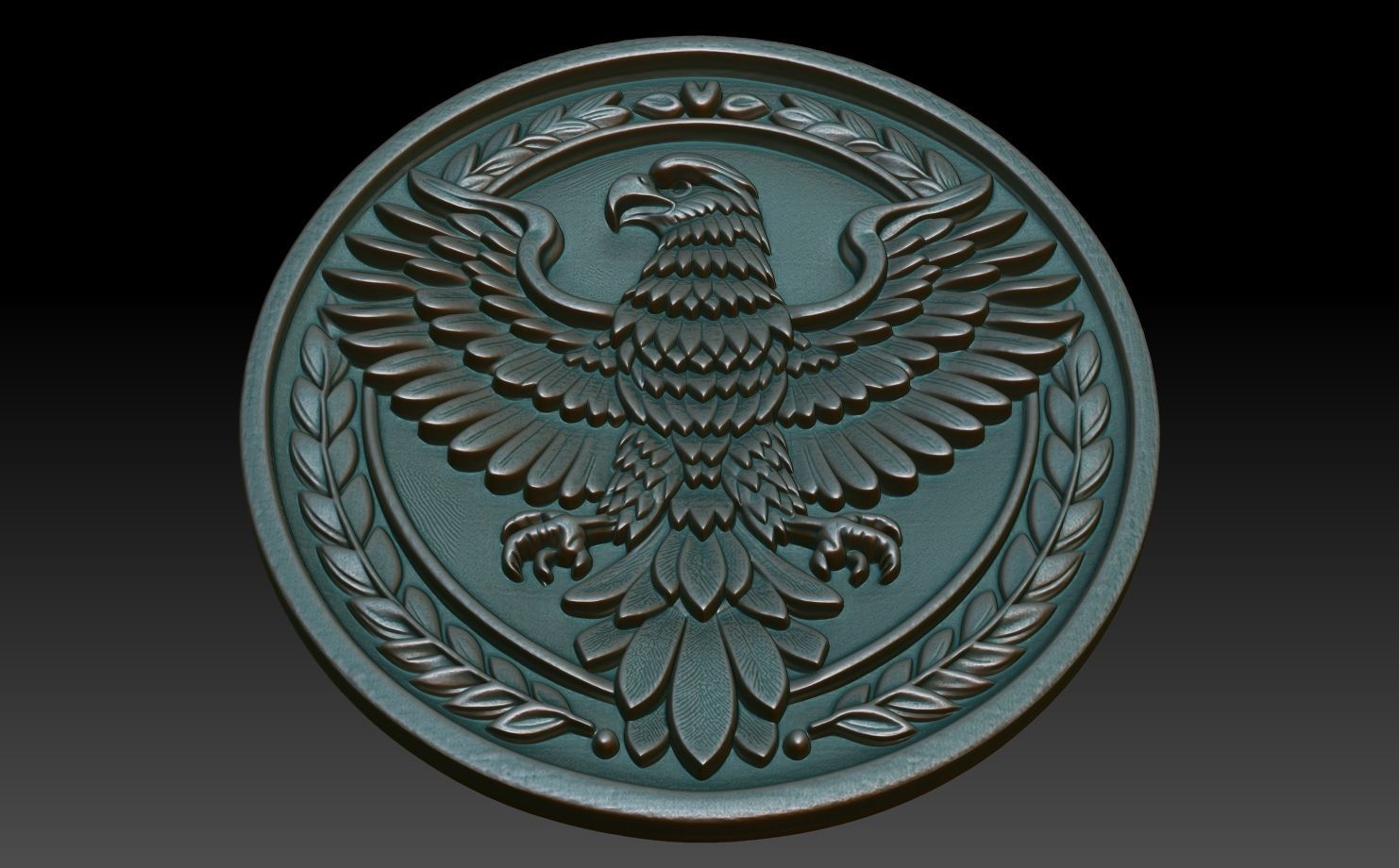 Eagle Basrelief 240605 3D print model_4