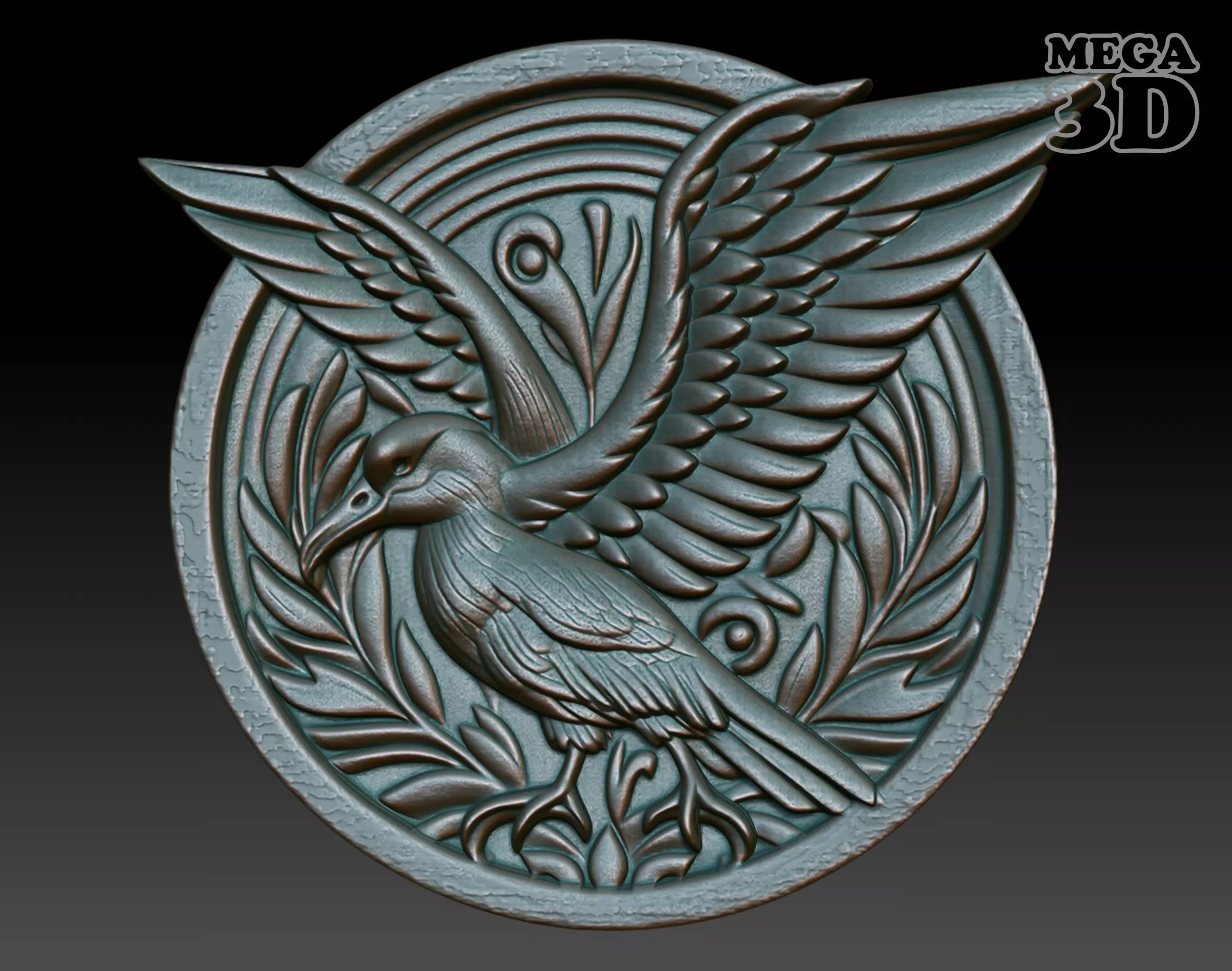 Albatross Basrelief 240605 3D print model_0