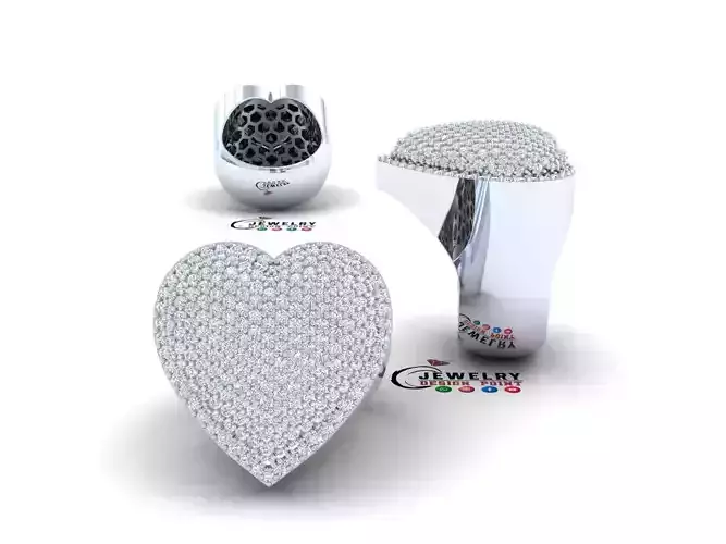 Custom Heart Champions Dome Ring - Heart Diamond Men Ring 
