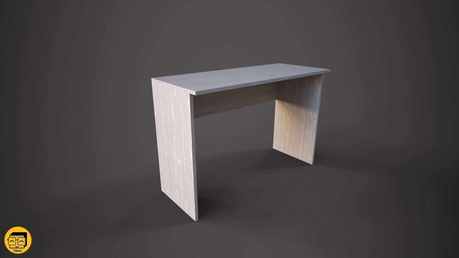 Office Desk with 2 different Materials Low-poly 3D model_1