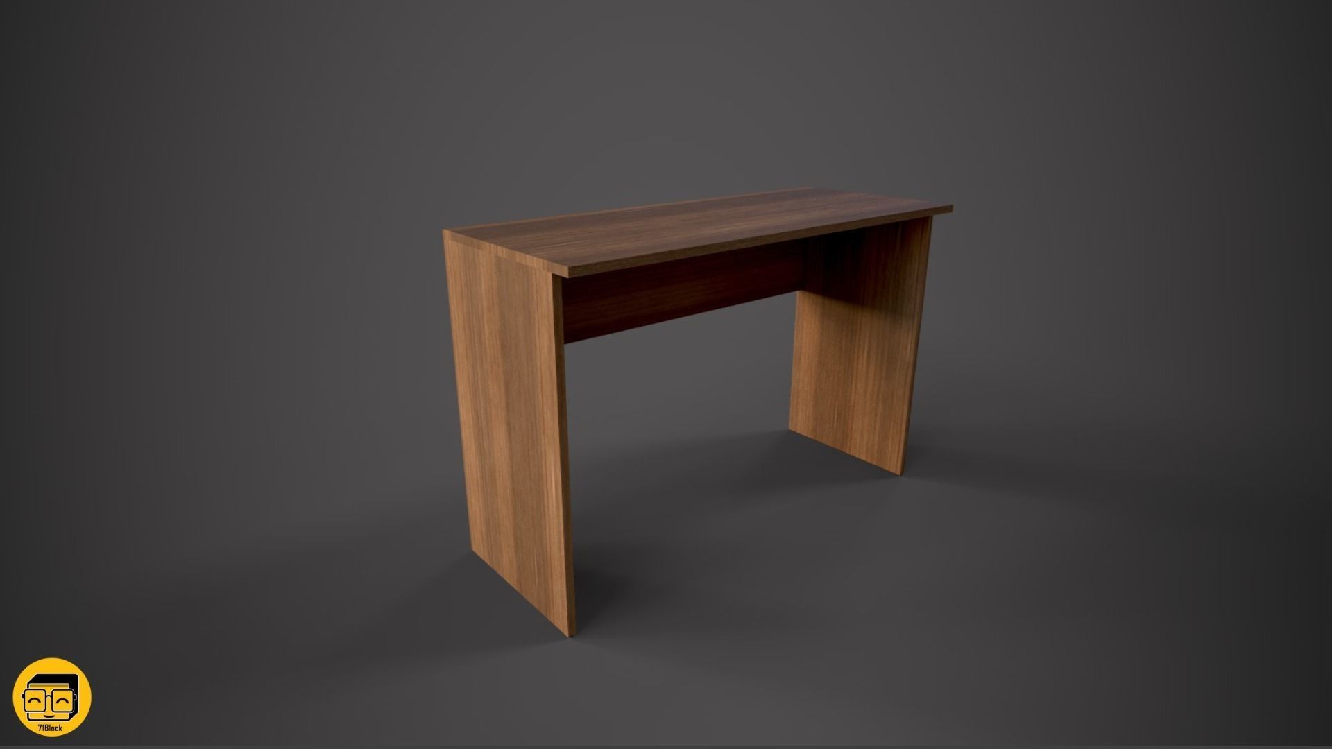 Office Desk with 2 different Materials Low-poly 3D model_5
