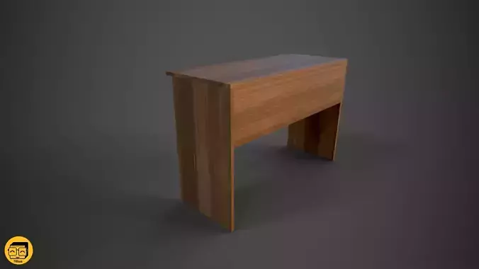 Office Desk with 2 different Materials Low-poly 3D model