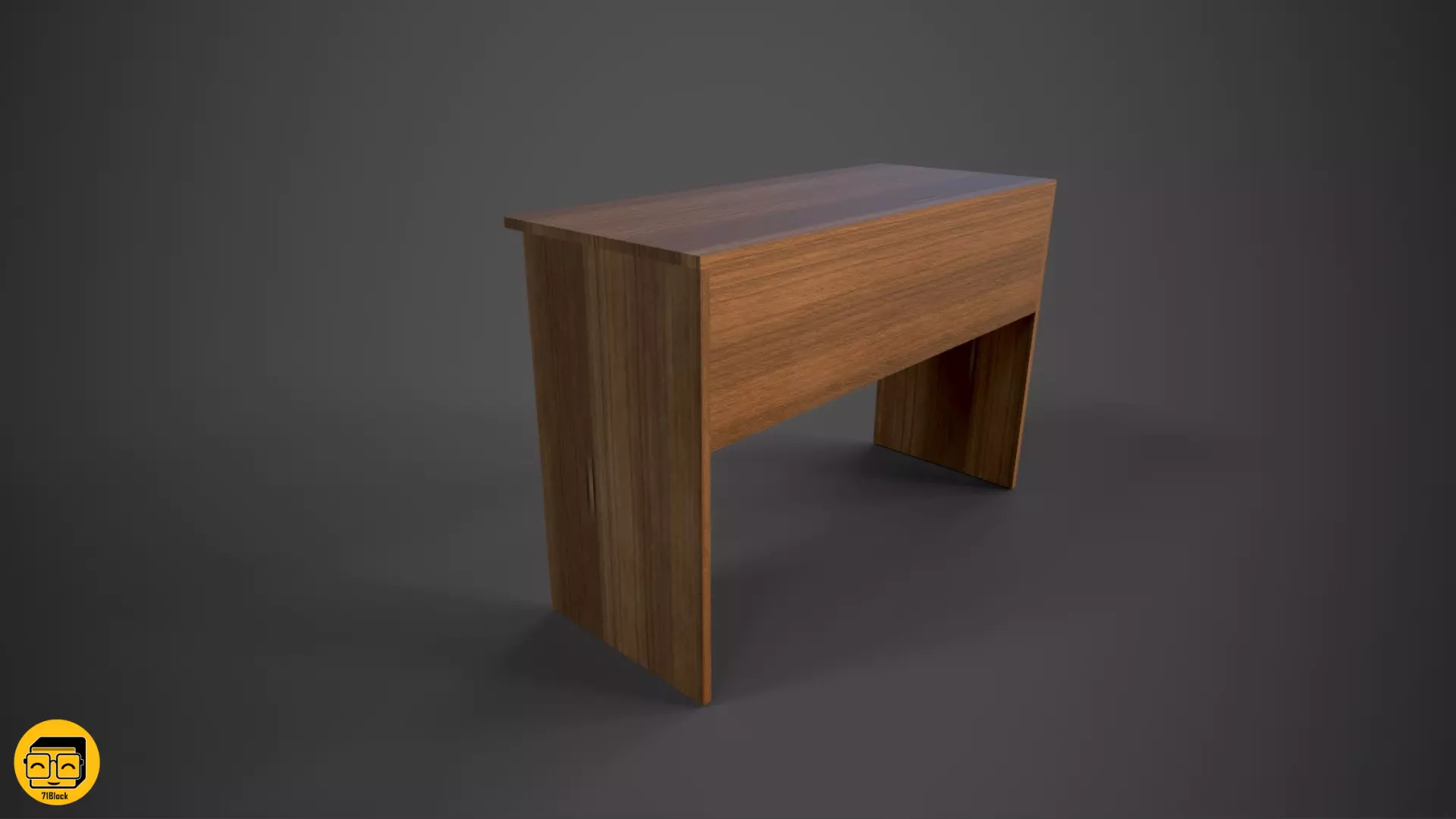 Office Desk with 2 different Materials Low-poly 3D model_0