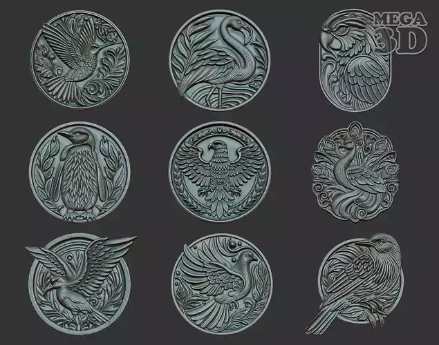 Bird Basrelief Pack 240605 3D Model Collection