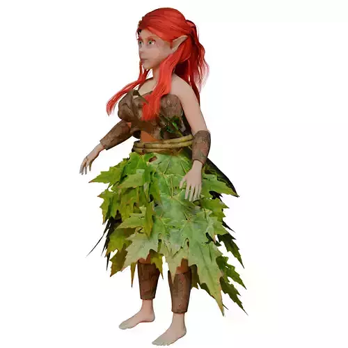 Forest Elf Warrior  Low-poly 3D model