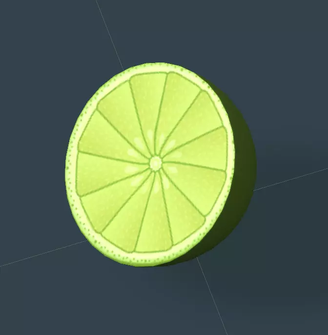 Lime Cartoon Low Poly Low-poly 3D model_0