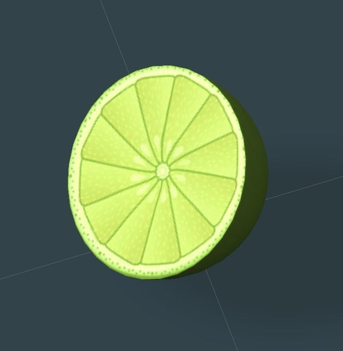 Lime Cartoon Low Poly Low-poly 3D model_7