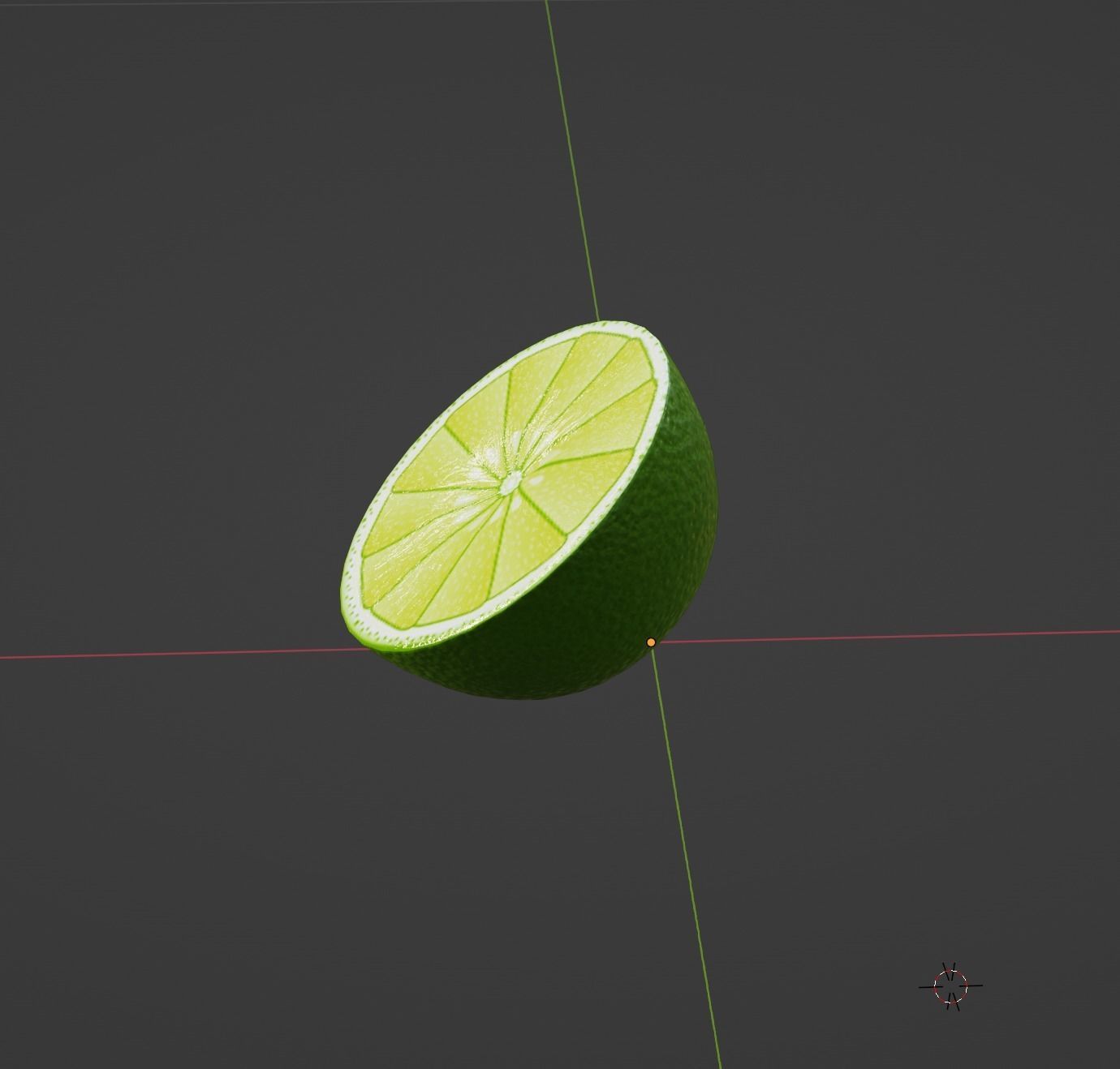 Lime Cartoon Low Poly Low-poly 3D model_1