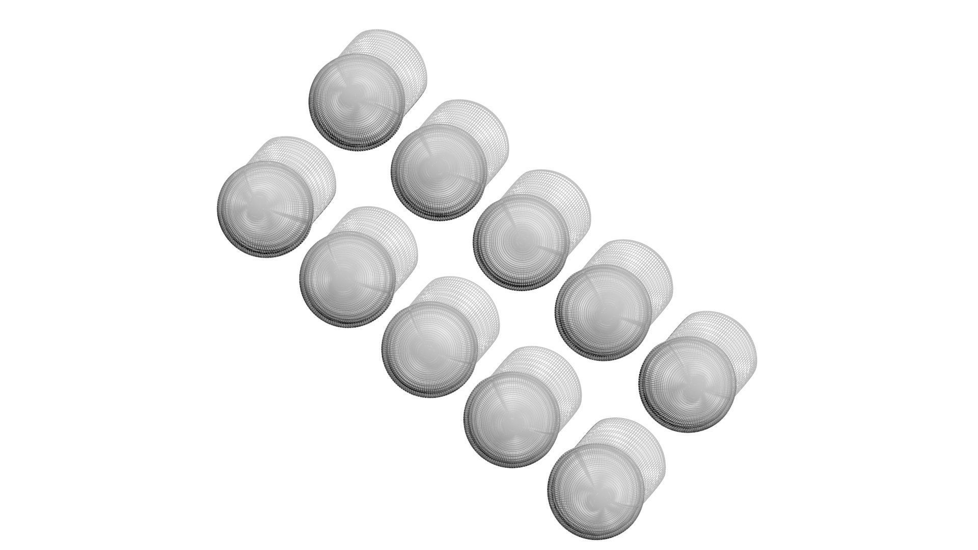 Colored Metal Lego Caps Set 3D model_24