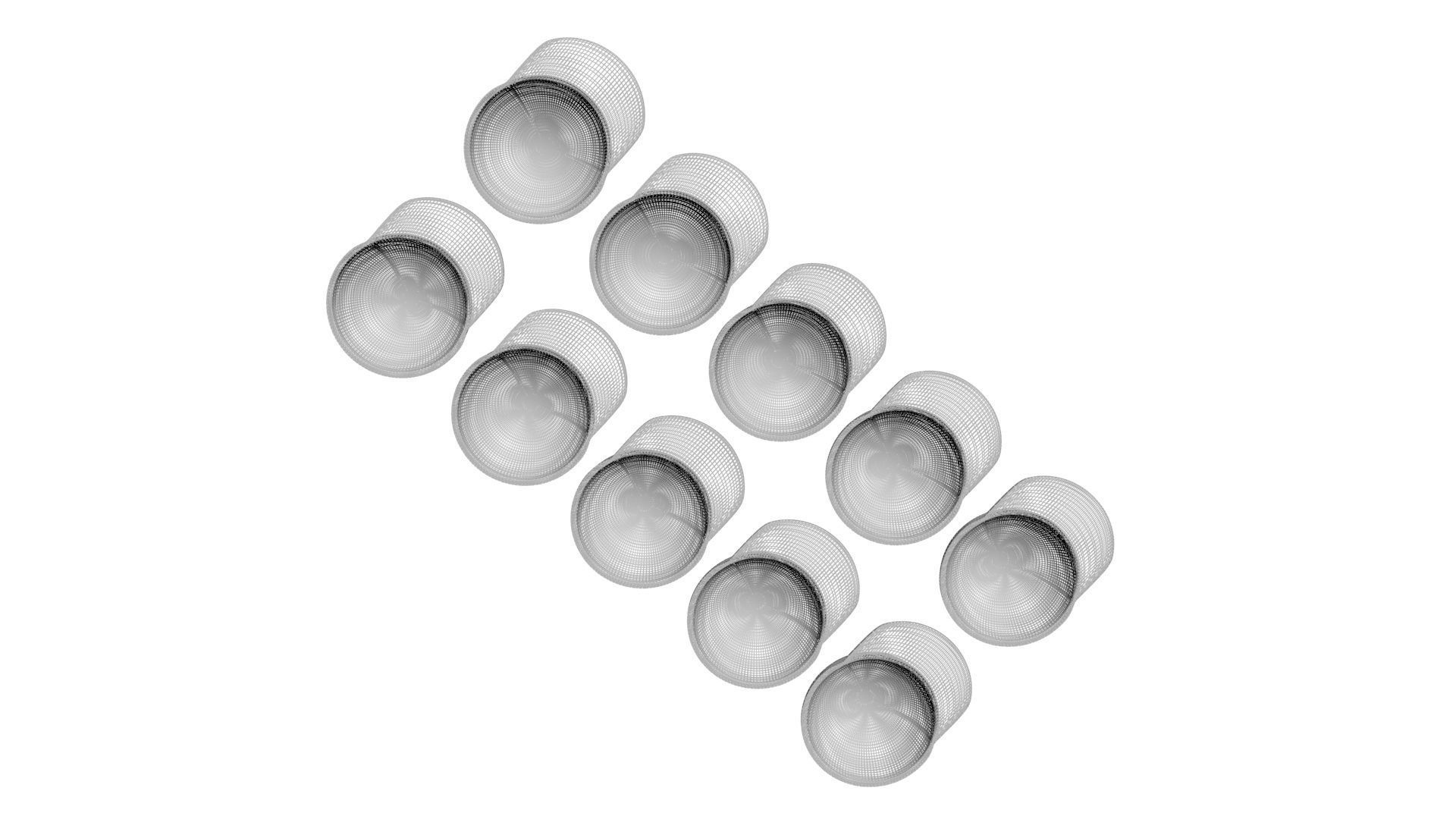 Colored Metal Lego Caps Set 3D model_25