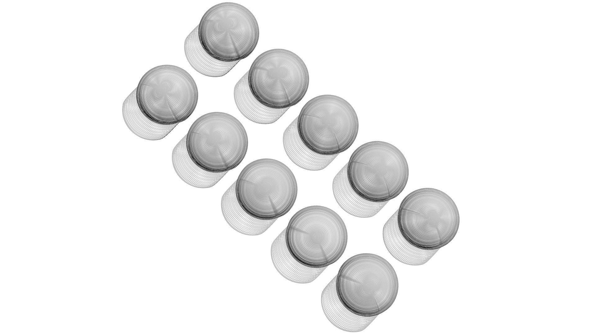 Colored Metal Lego Caps Set 3D model_22