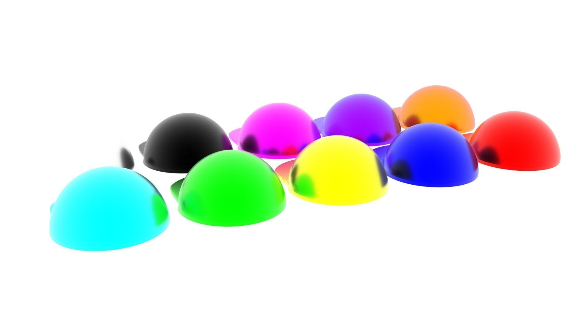 Colored Metal Lego Caps Set 3D model_11