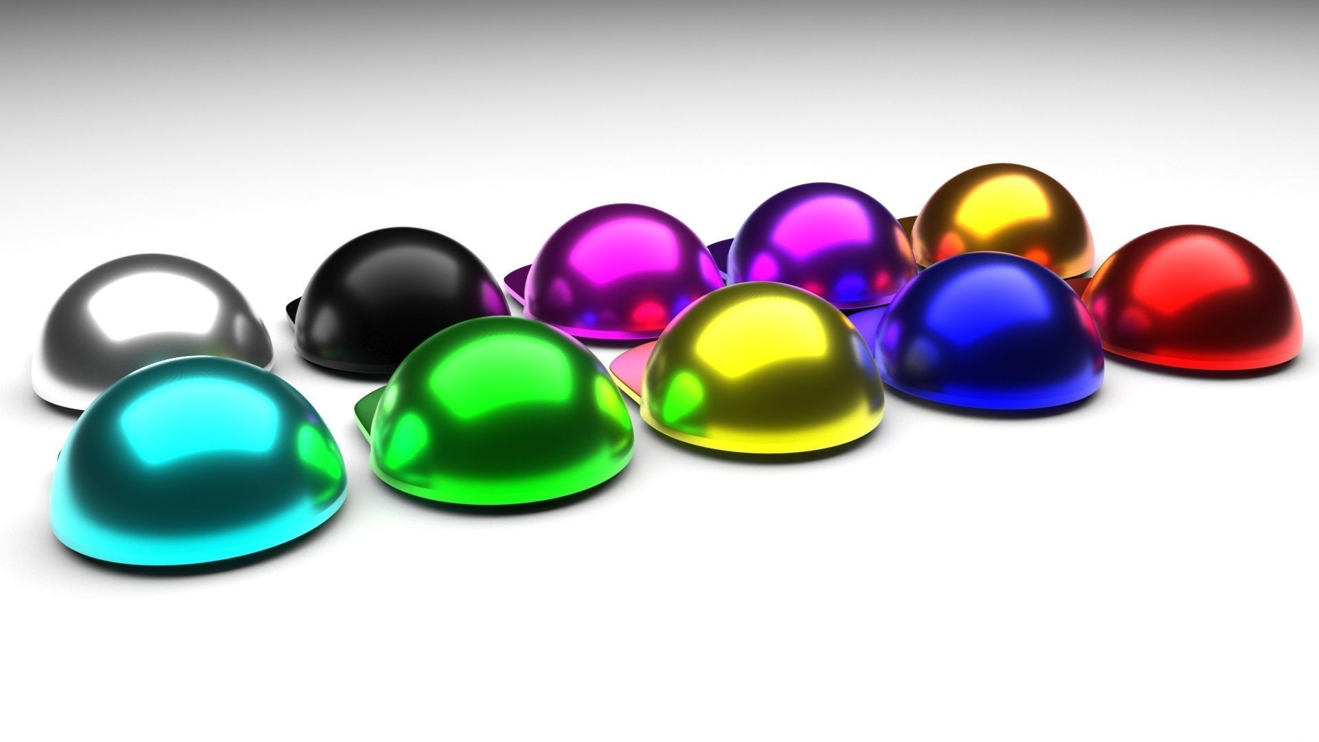 Colored Metal Lego Caps Set 3D model_2