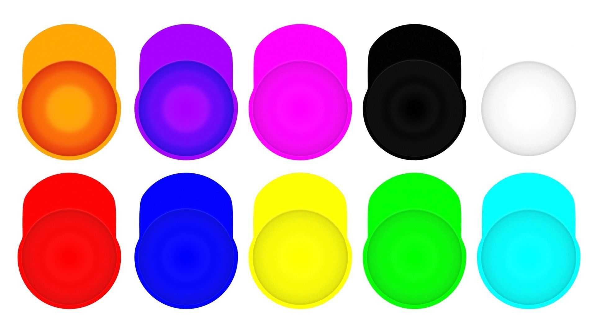 Colored Metal Lego Caps Set 3D model_18