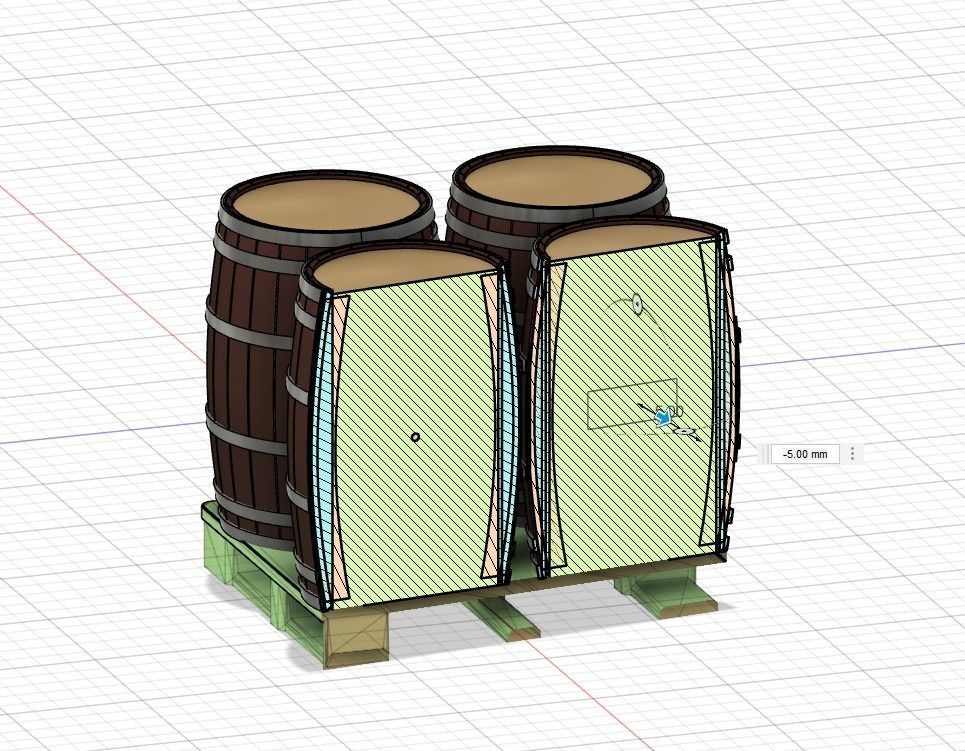 Model Railway - Beer Whisky Barrels - Kegs - Wooden 3D print model_8