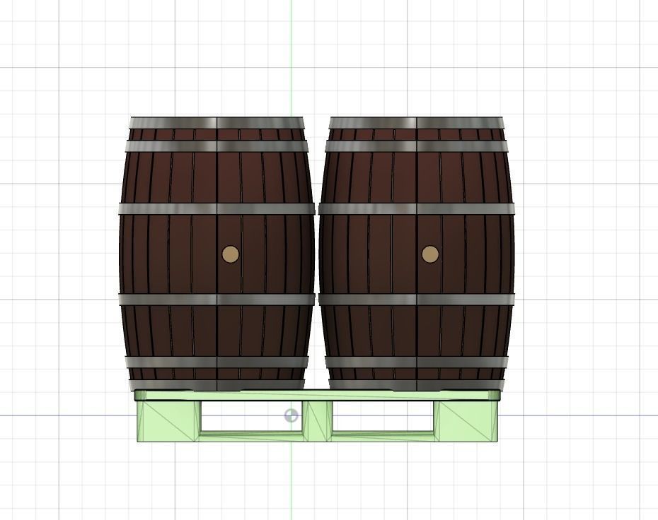 Model Railway - Beer Whisky Barrels - Kegs - Wooden 3D print model_6