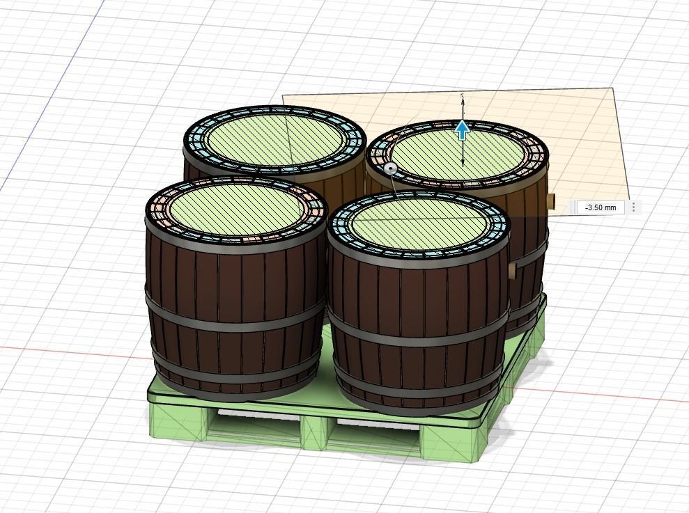 Model Railway - Beer Whisky Barrels - Kegs - Wooden 3D print model_9