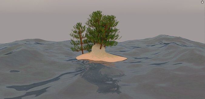 A Beautifull Island in Ocean 3D model