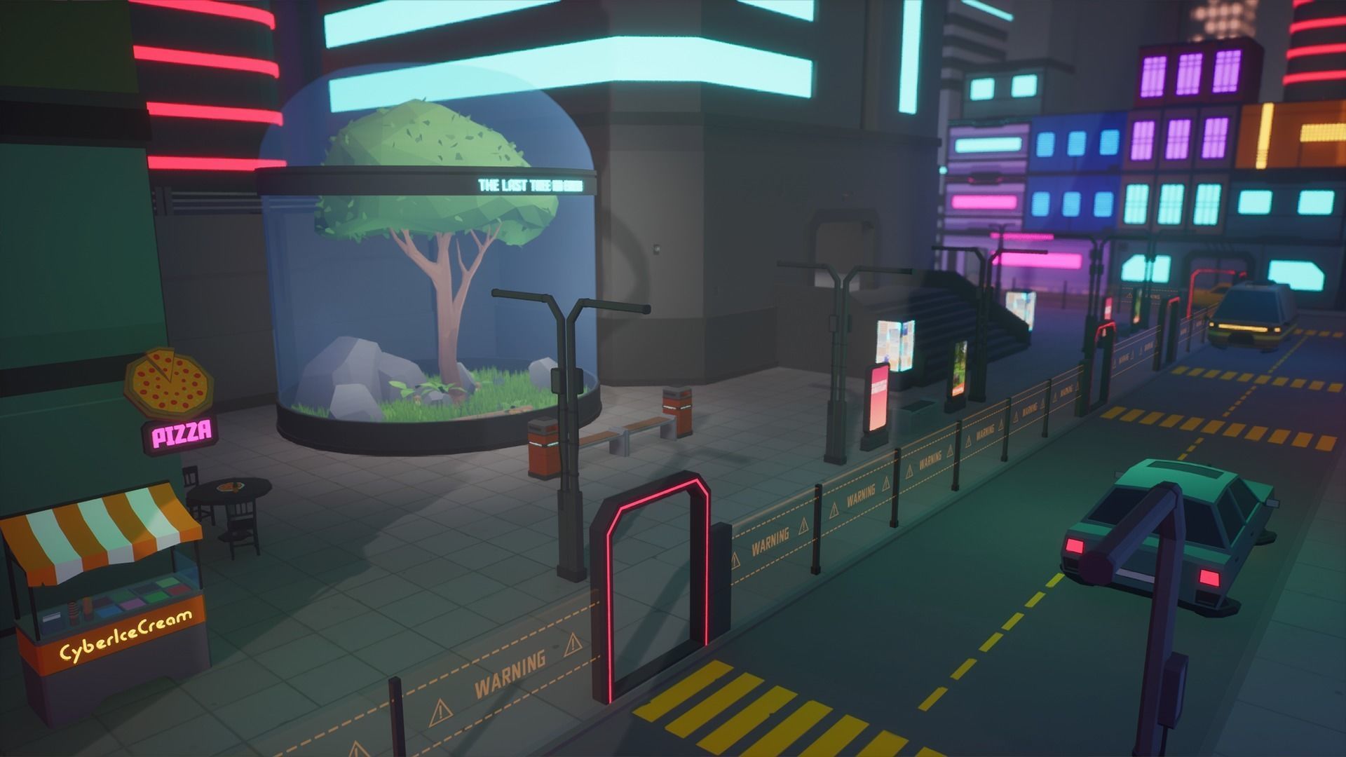 Low Poly Sci-Fi Cyberpunk City Low-poly 3D model_1