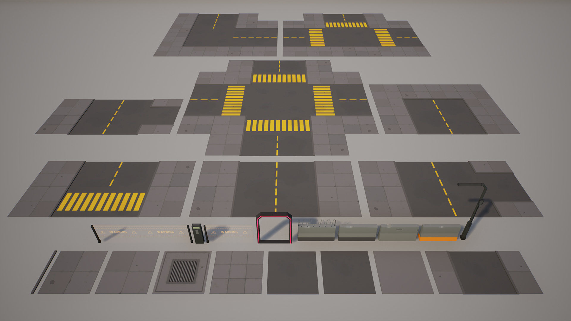 Low Poly Sci-Fi Cyberpunk City Low-poly 3D model_12