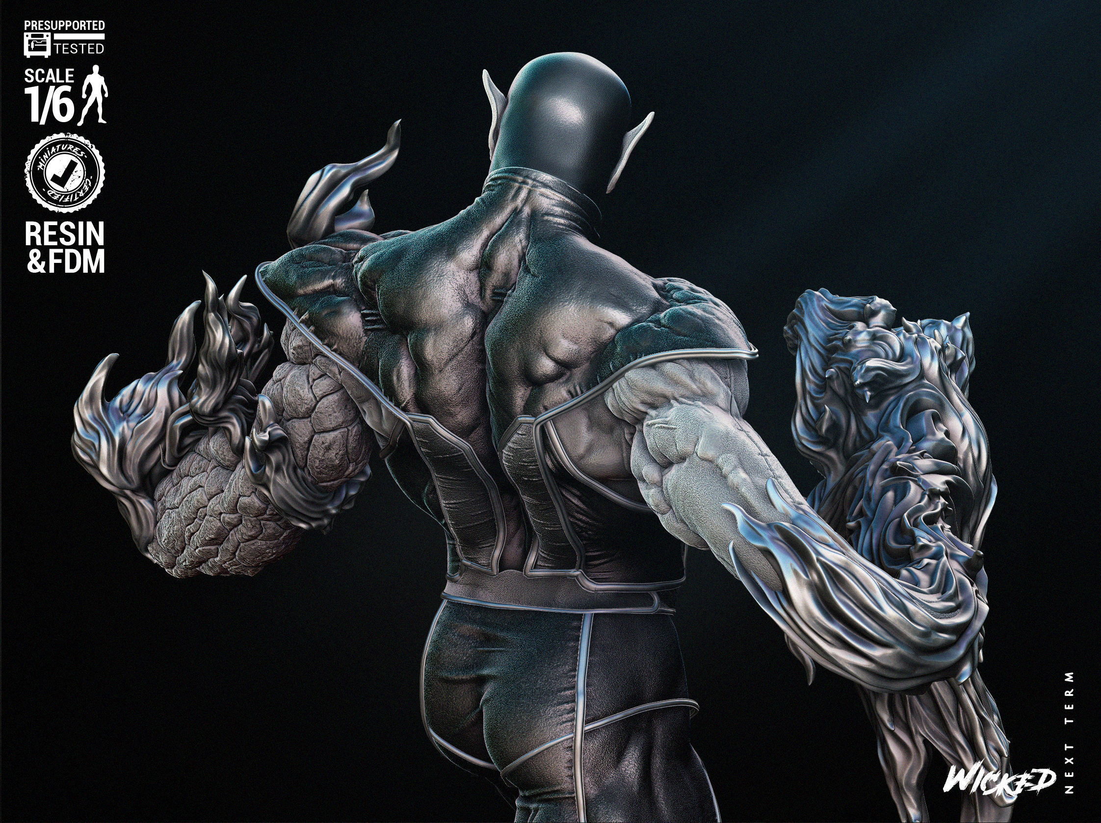 Wicked Marvel Super Skrull Sculpture Tested for 3D printing 3D print model_28