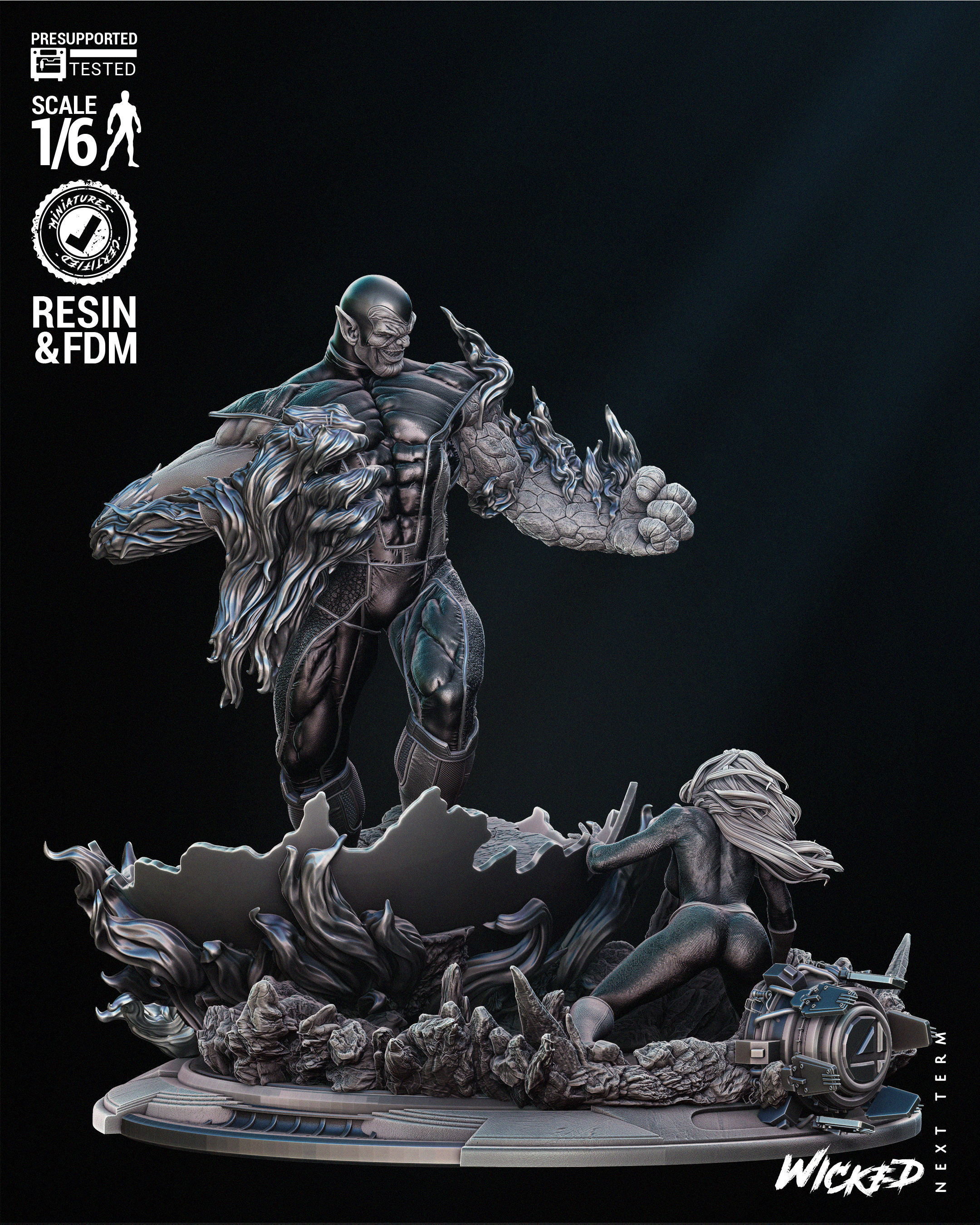 Wicked Marvel Super Skrull Sculpture Tested for 3D printing 3D print model_19