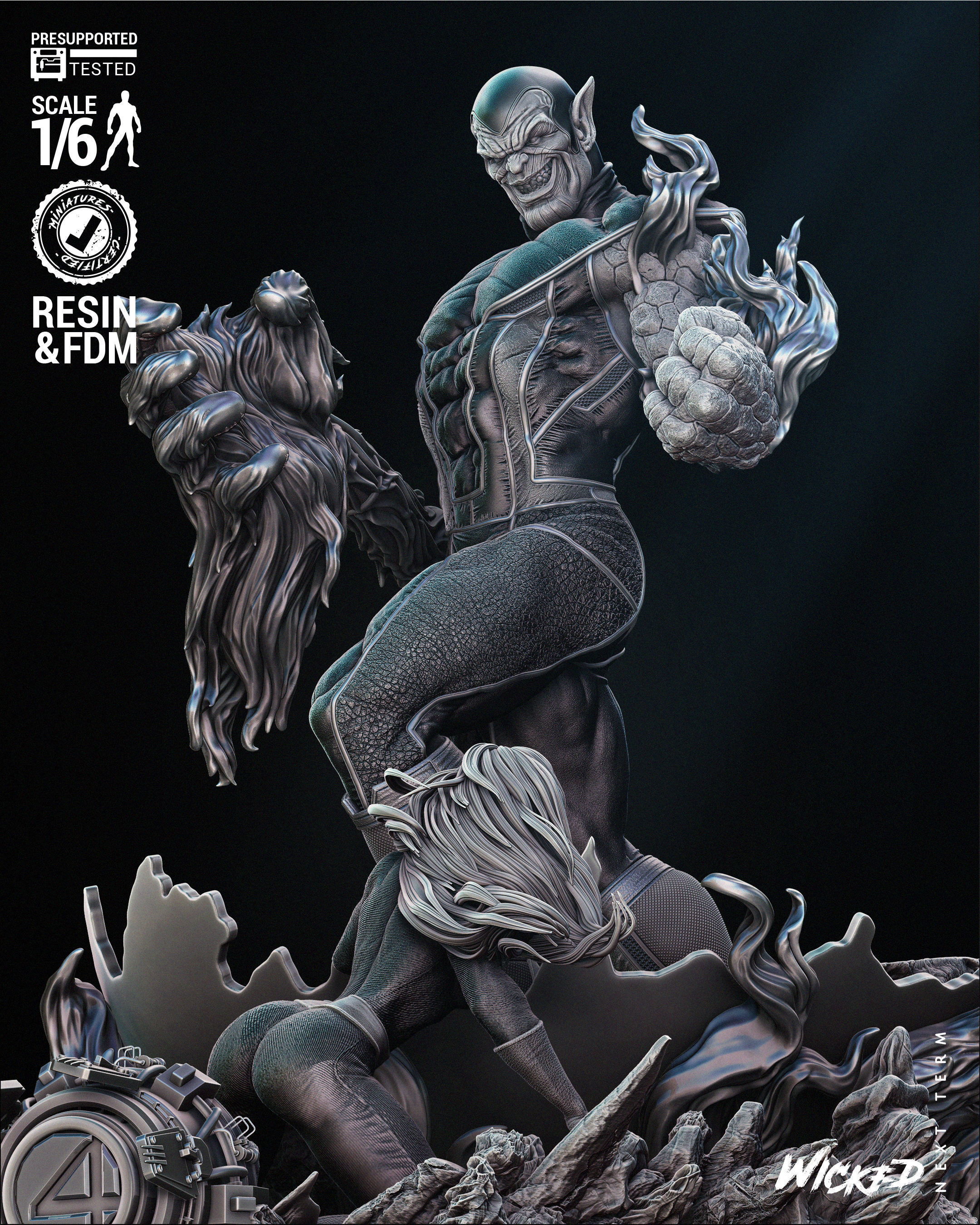 Wicked Marvel Super Skrull Sculpture Tested for 3D printing 3D print model_30