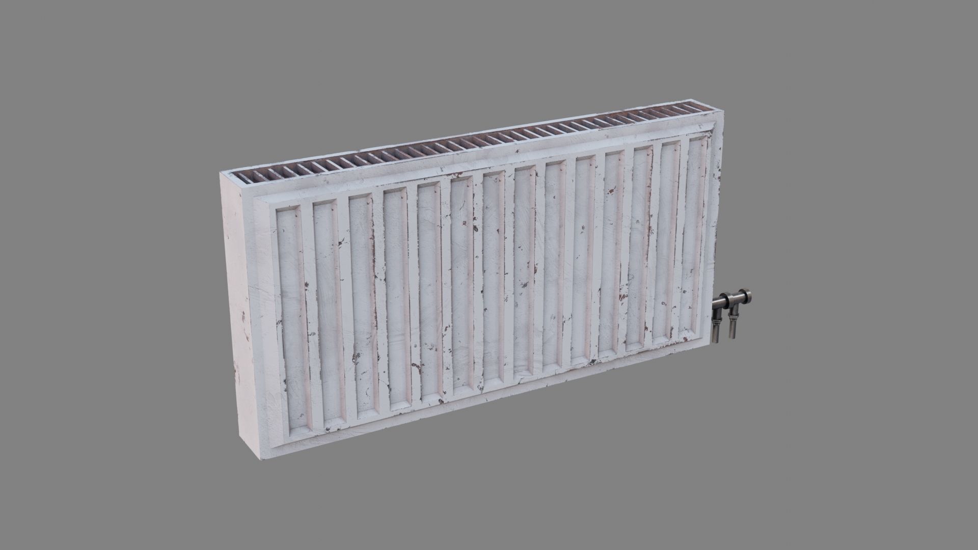 radiator old worn dirty Low-poly 3D model_1
