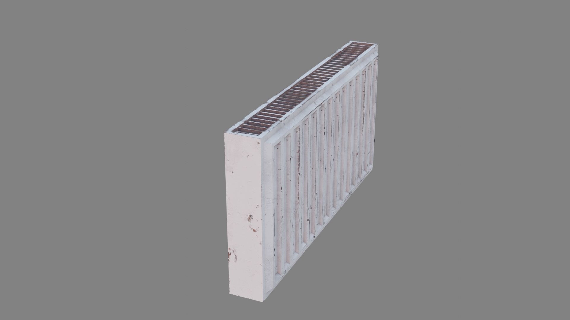 radiator old worn dirty Low-poly 3D model_3