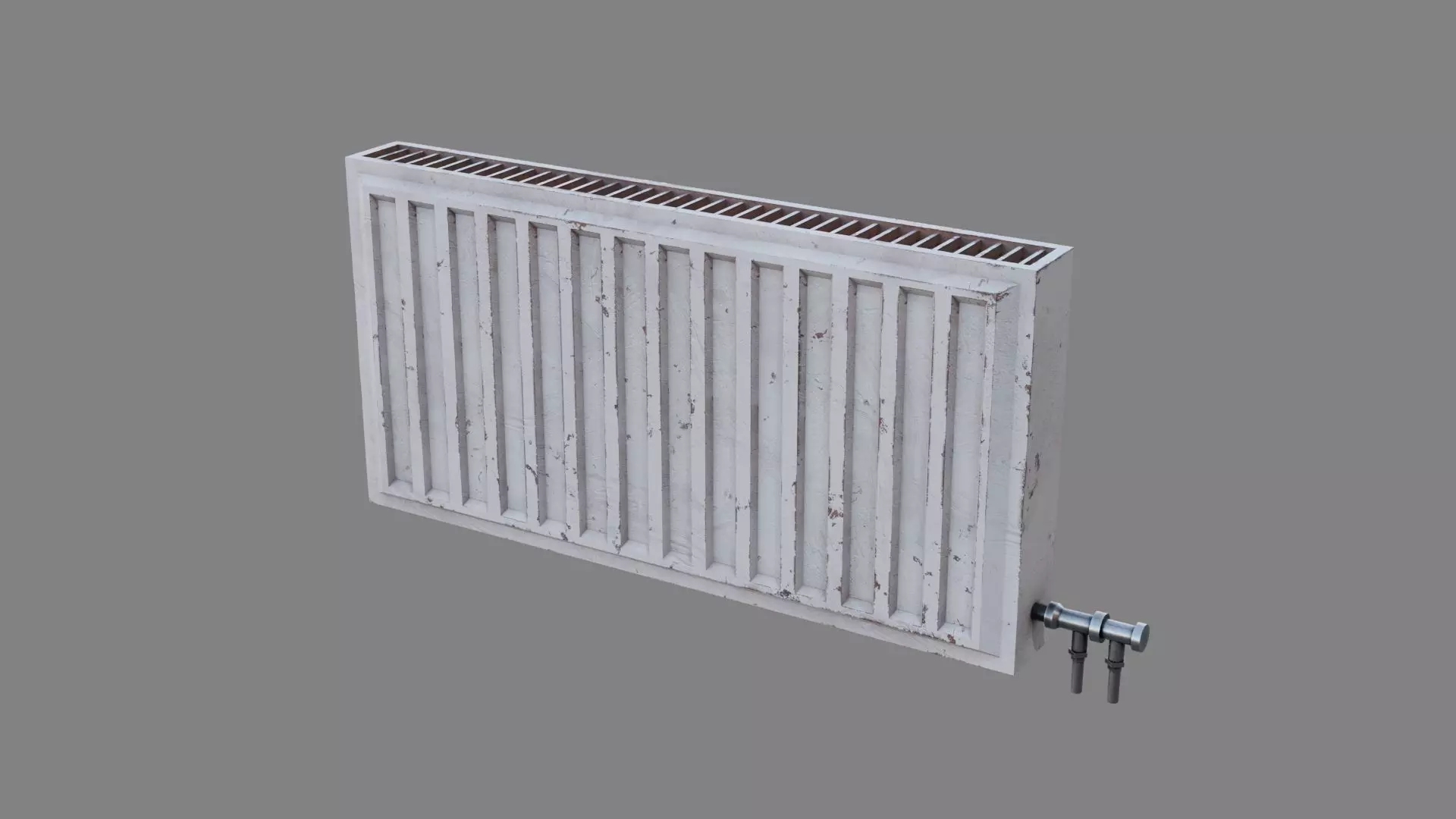 radiator old worn dirty Low-poly 3D model_0