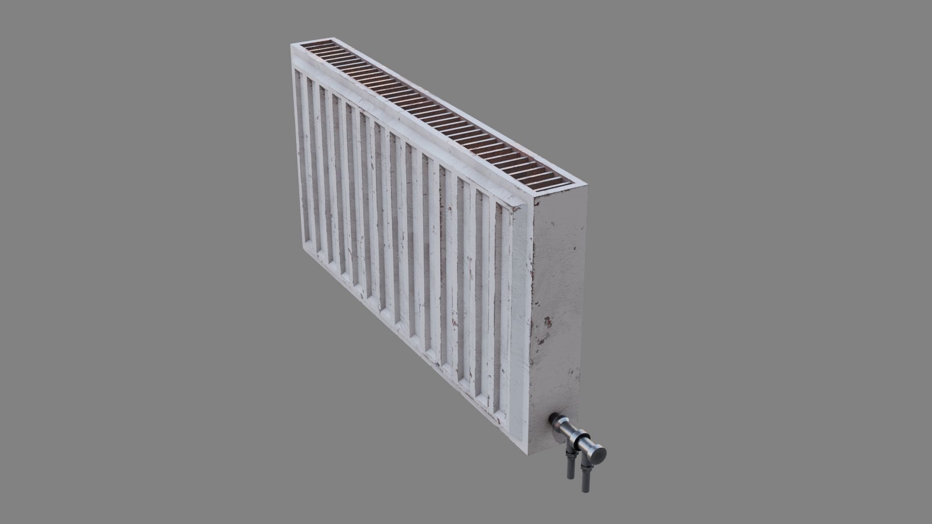 radiator old worn dirty Low-poly 3D model_4