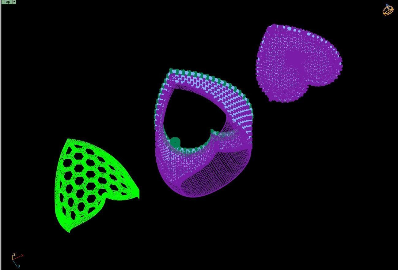 Custom Heart Champions Dome Halfway Diamond Setting Ring  3D print model_15