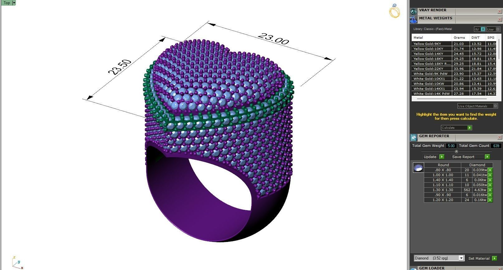 Custom Heart Champions Dome Halfway Diamond Setting Ring  3D print model_4