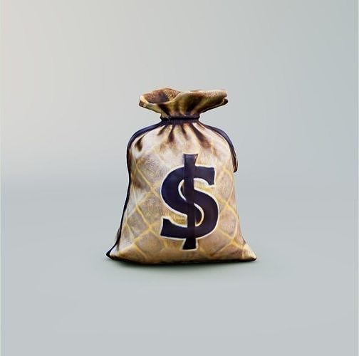 Bag with money 3D model