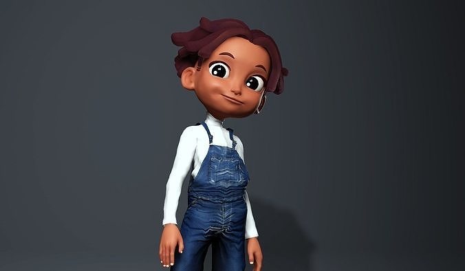 Cartoon boy Low-poly 3D model