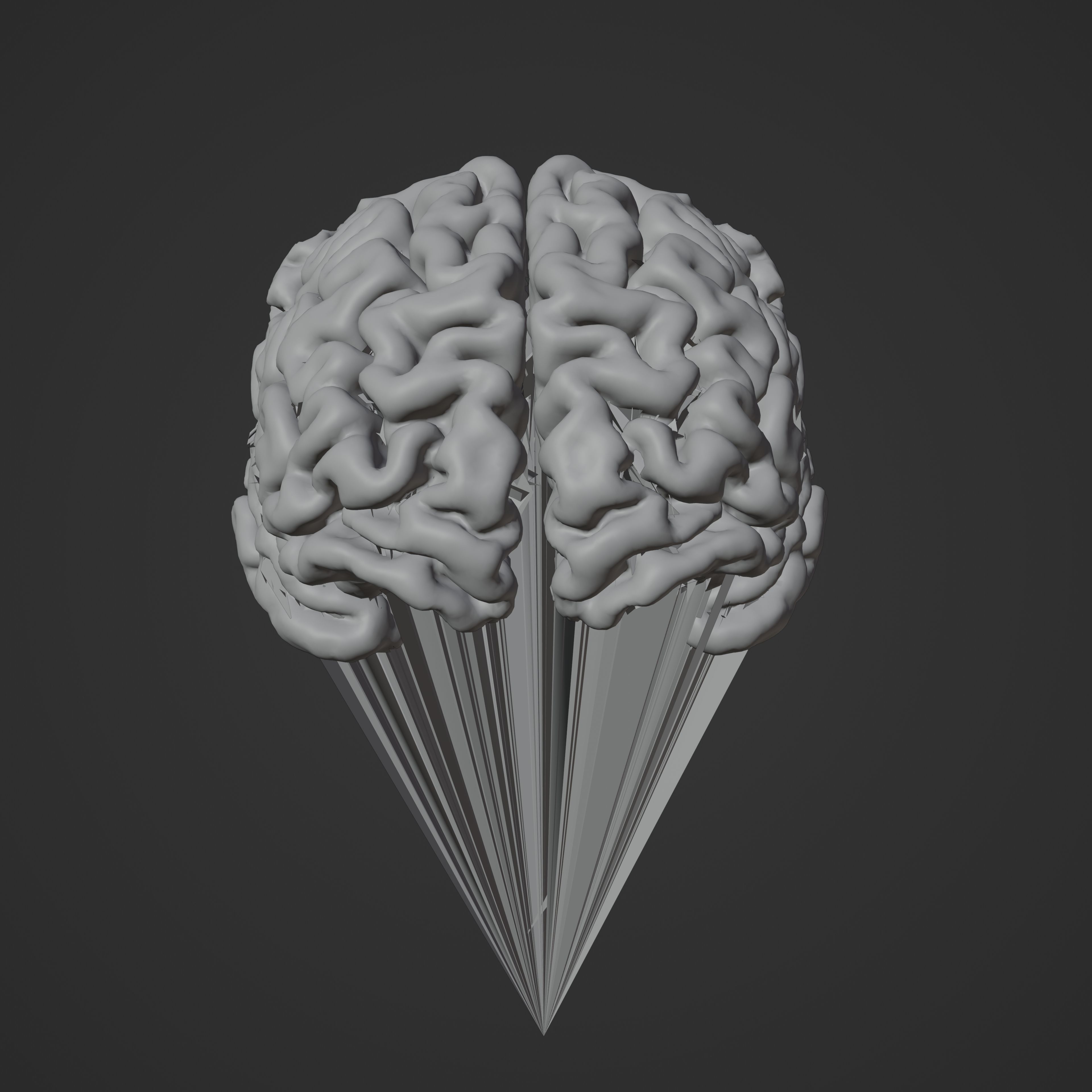 Brain Hologram Animated 3D model_3