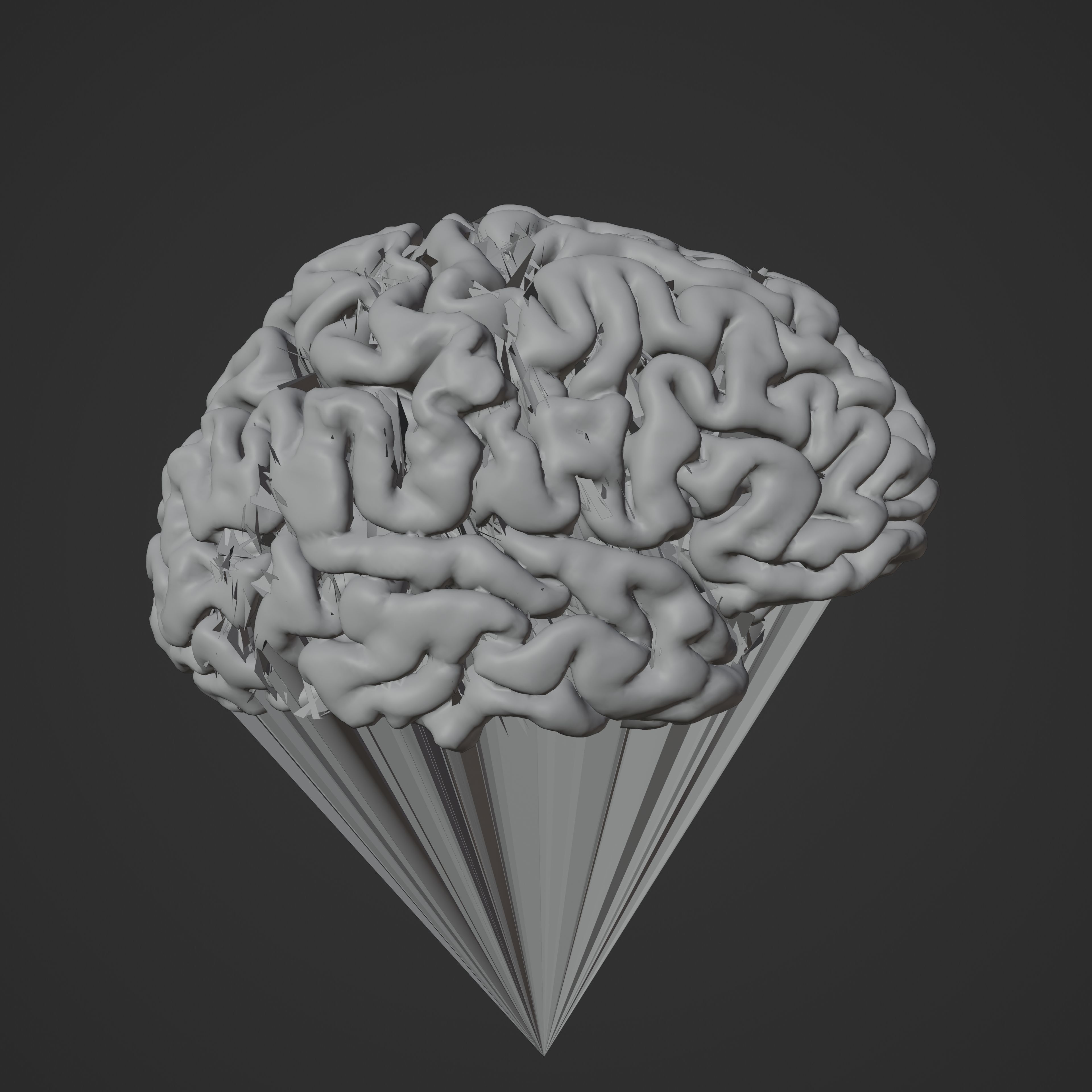 Brain Hologram Animated 3D model_8
