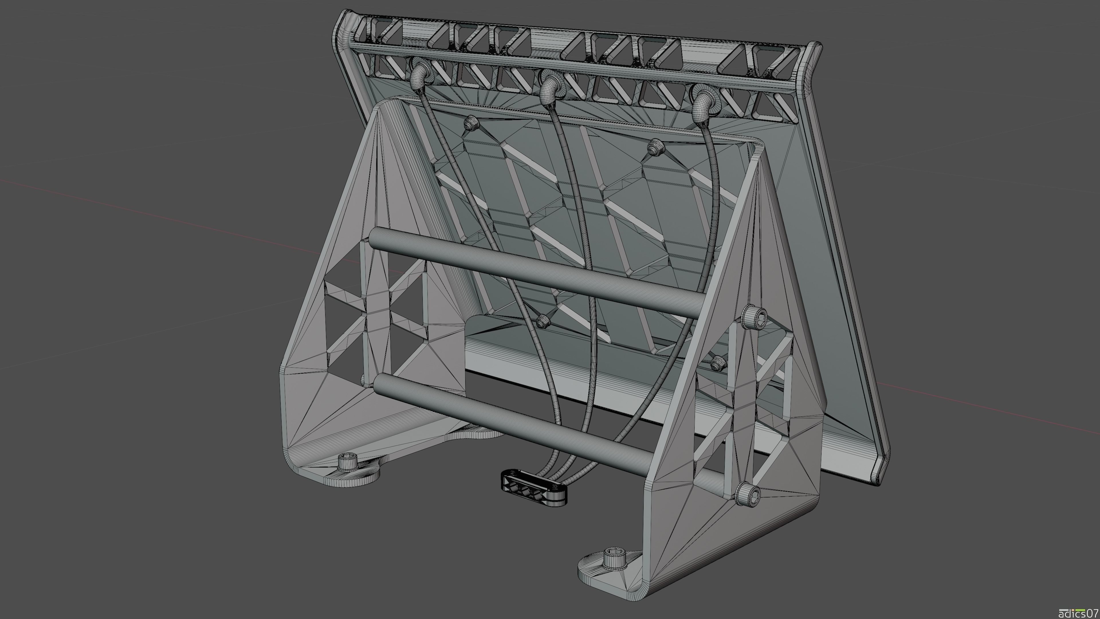 Highpoly Adjustable pedals and co-driver footrest for rally car 3D model_31