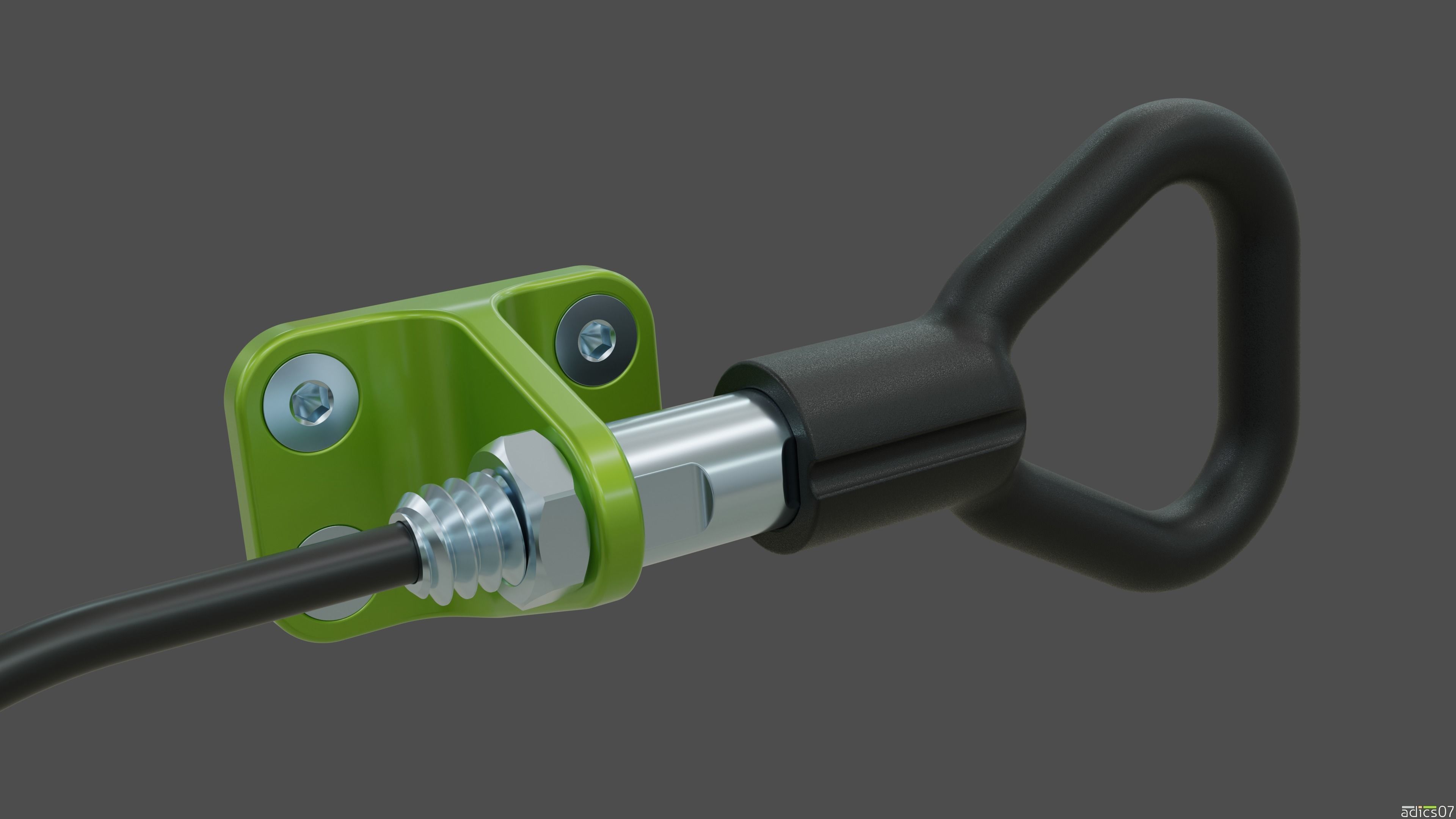 Highpoly Adjustable pedals and co-driver footrest for rally car 3D model_10