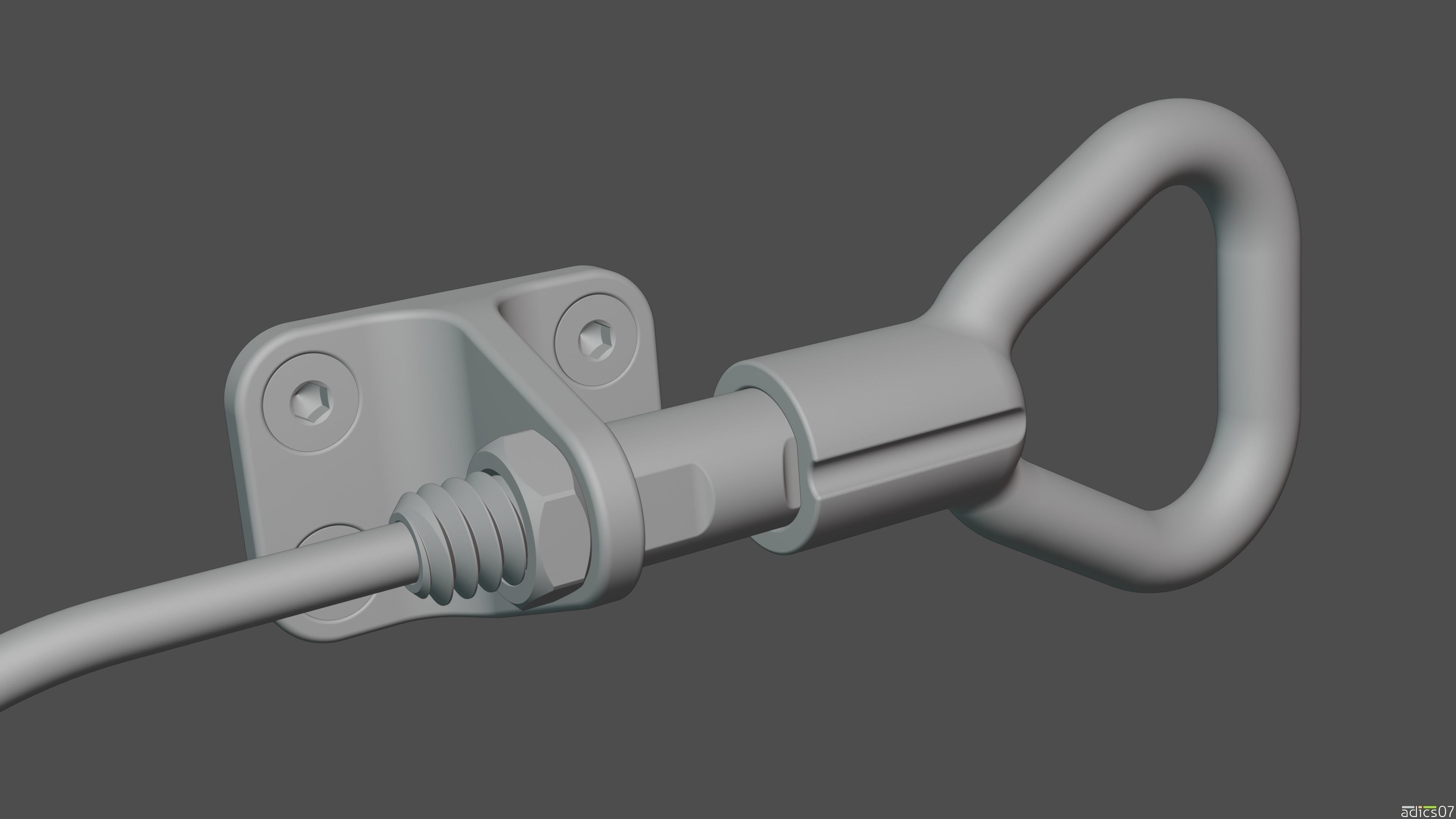 Highpoly Adjustable pedals and co-driver footrest for rally car 3D model_21