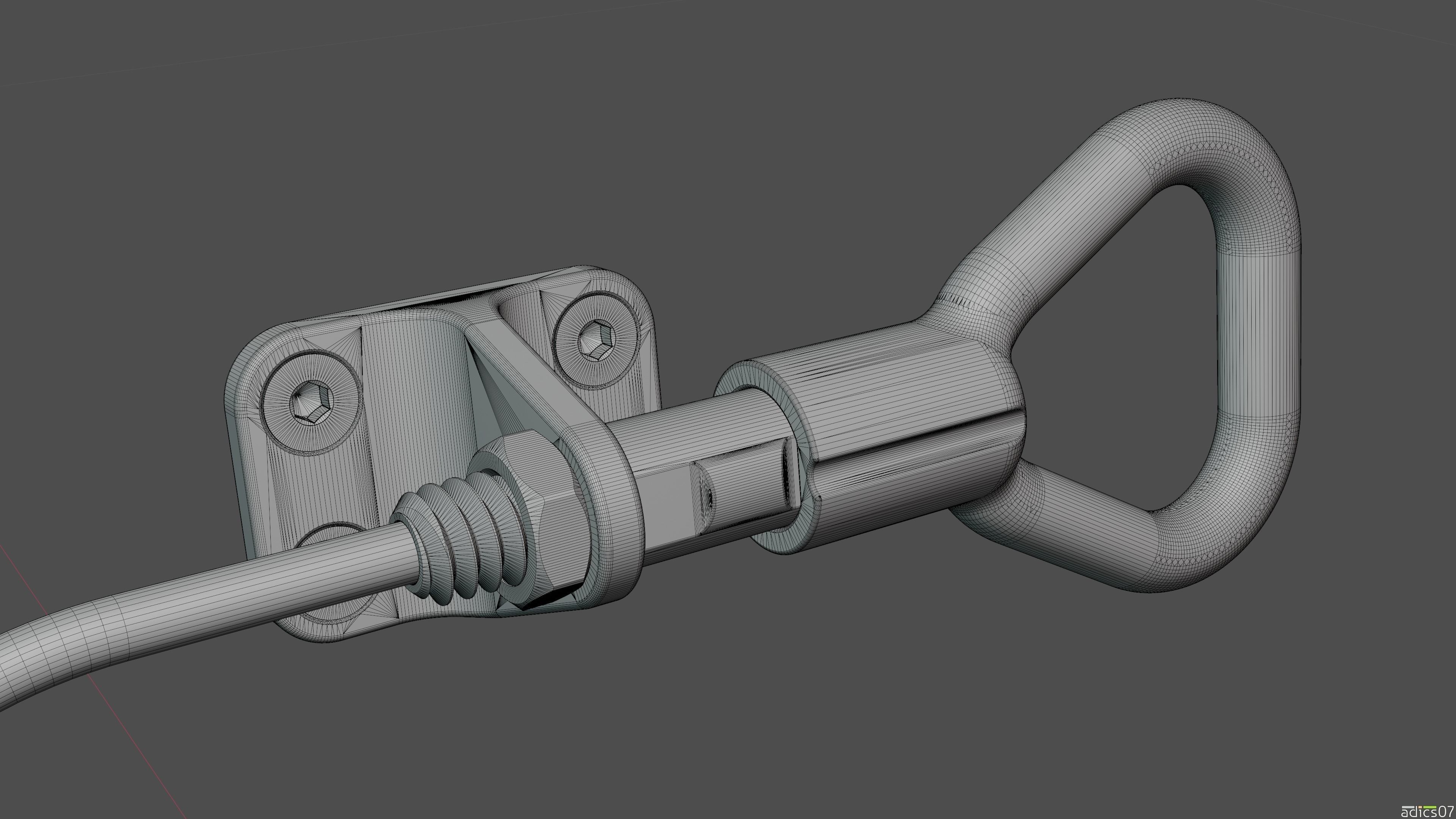 Highpoly Adjustable pedals and co-driver footrest for rally car 3D model_32