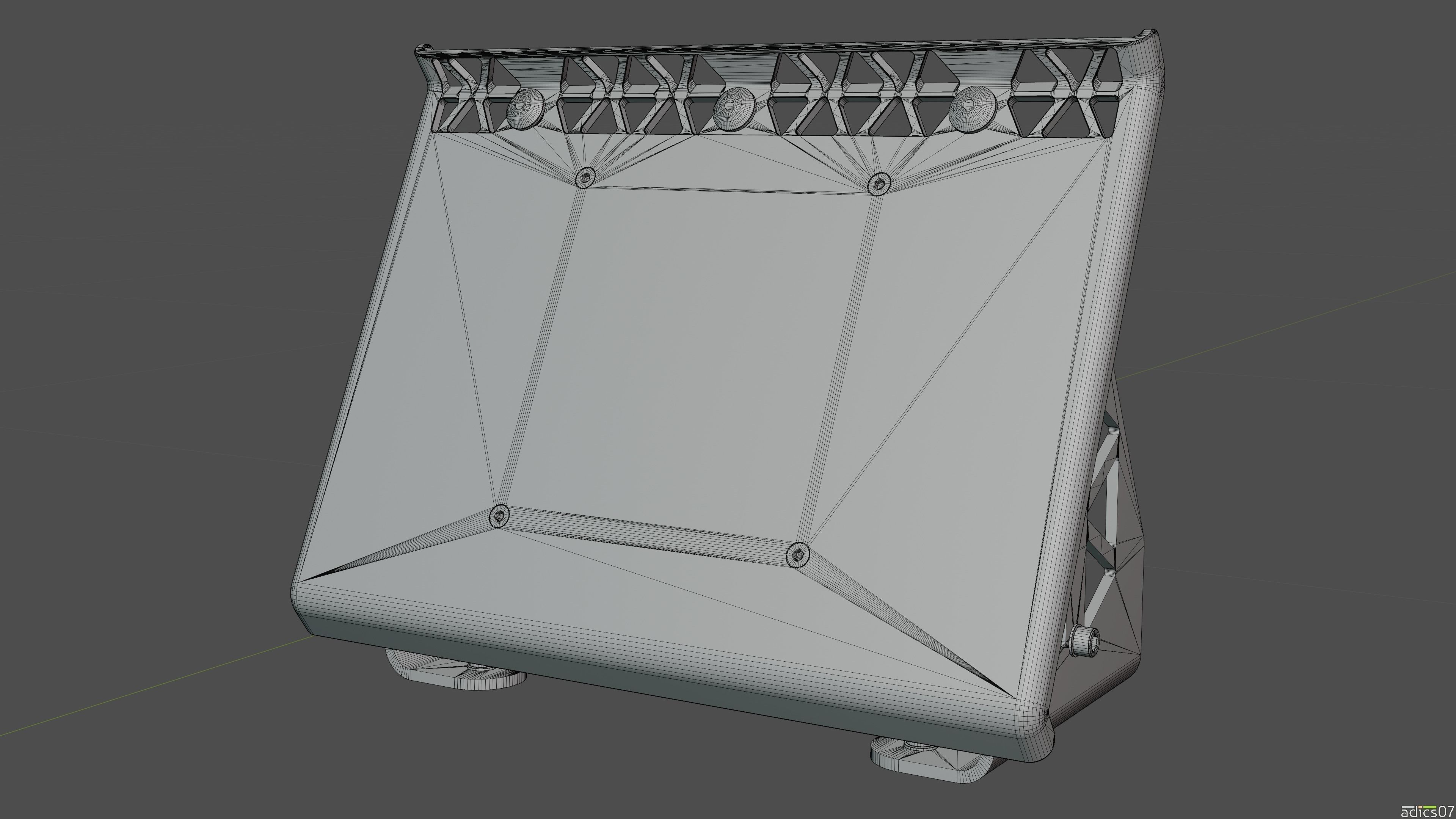 Highpoly Adjustable pedals and co-driver footrest for rally car 3D model_30